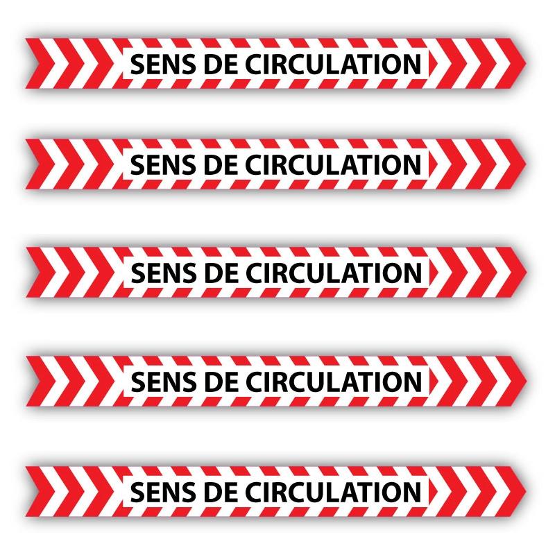 5 x Adhésifs Sens de circulation anti-dérapants pour sol_0