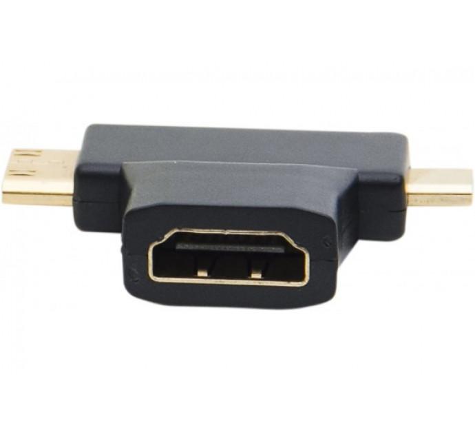 Adaptateur mini et micro HDMI mâle vers HDMI femelle - 129904 - Signal audio/vidéo - Noir - 20m_0
