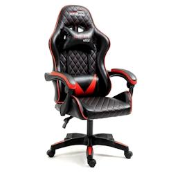 Amstrad ULTIMATE-BK-RUBY Fauteuil / Chaise de bureau  coloris noir & rouge - coussin lombaire & appuie tête - 3666630004213_0