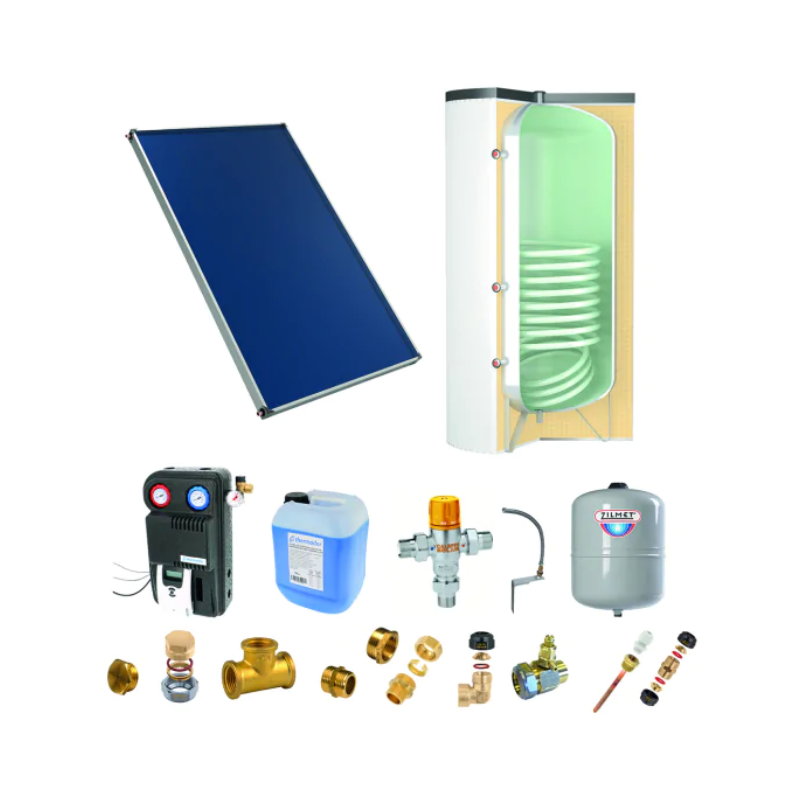 Astrea Pack A - CESI : 1 capteur solaire fixation toiture plate + ballon ECS 200L blanc - Thermador - PSOLECSE12TP_0