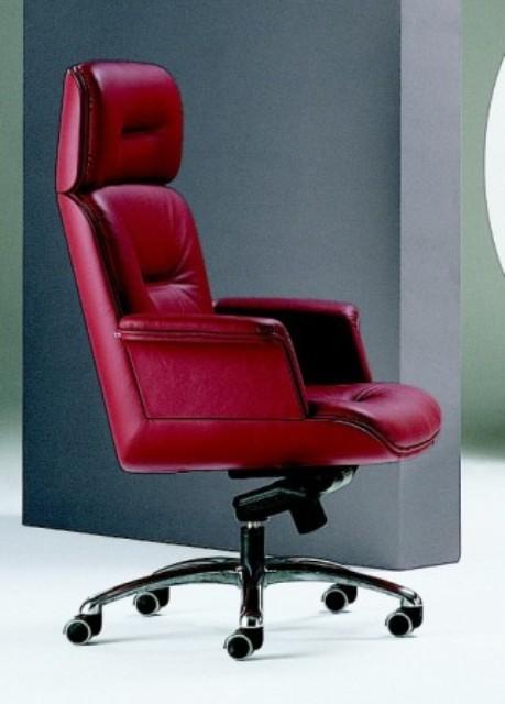 Fauteuil de direction Prestige - cuir coloris au choix - habillage dossier en cuir - réf. : b3 arr notabilé 11_0