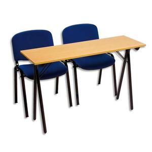 Sodematub table formation séminaire hêtre pietement noir 4 places 200x40cm_0