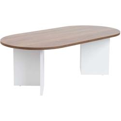 Table basse ovale en aggloméré Sable noyer, blanc Hanah Home - 8684283441556_0