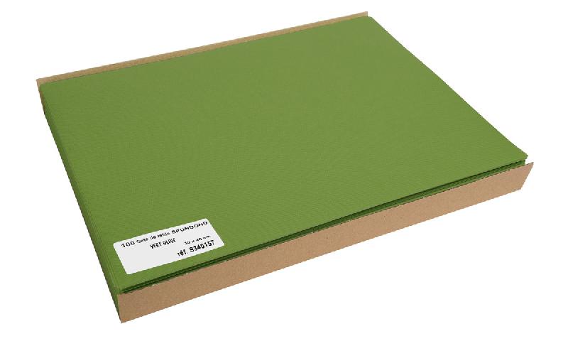 SET DE TABLE VERT OLIVE SPUNBOND 30X40 MM  (100 PIÈCES)