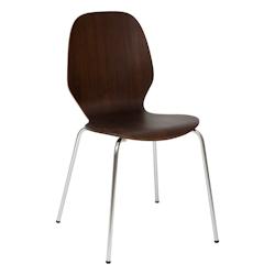 Atmosphera Chaise de table en Bois marron et pieds Acier chrome H 82 cm - marron 3560233561213_0