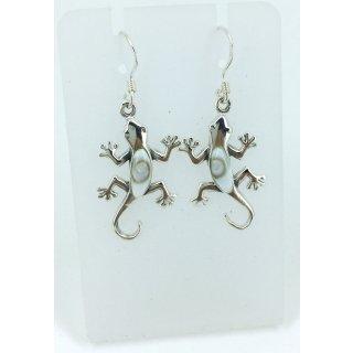 BOUCLES D'OREILLES GECKO OEIL DE SAINTE LUCIE EN ARGENT 92.5