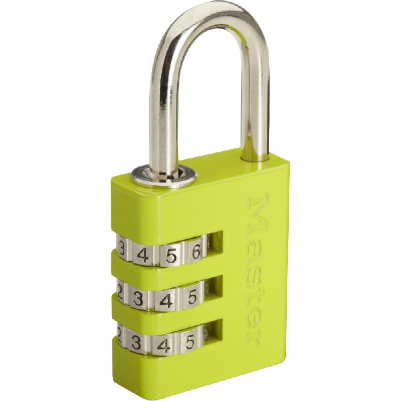 Cadenas à combinaison programmable MASTER LOCK - Aluminium massif, 30 mm, anse en acier chromé_0