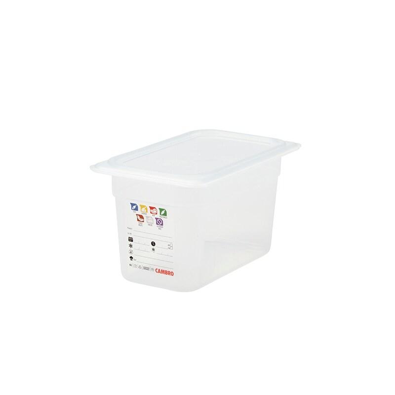 CAMBRO - 46PPT-190/6 - (Lot de 6) Bac GN 1/4 SafeTrack avec étiquette intégrée - 16,2 x 26,5 cm (couvercle non inclus) - blanc plastique polypropyl_0