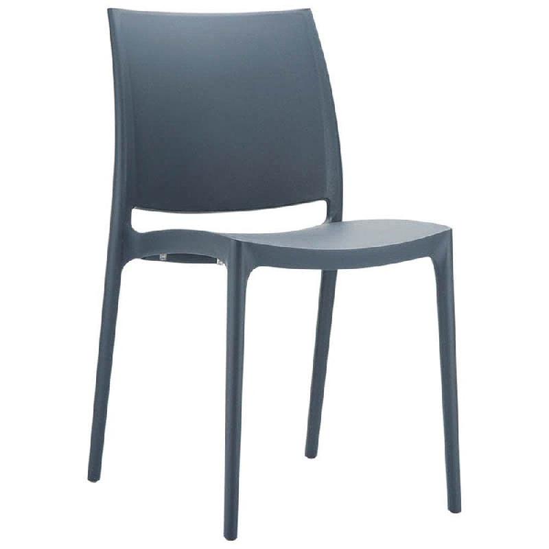 Chaise empilable d'extérieur en polypropylène Inca coloris gris foncé_0