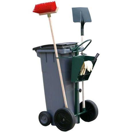 Chariot d'entretien de voirie pour conteneur - Modulable en hauteur 88,5 à 113,5 cm - Poignée ergonomique_0