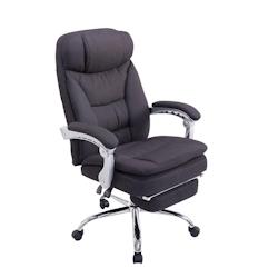 CLP Fauteuil de bureau Troy en tissu avec repose-pieds Noir - noir textile 191697301_0