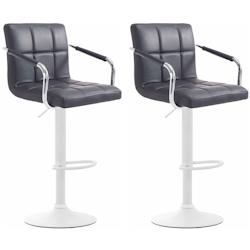 CLP Lot de 2 Tabourets de Bar Lucy  V2 en Similicuir Noir /Blanc - noir polyester 315832_0