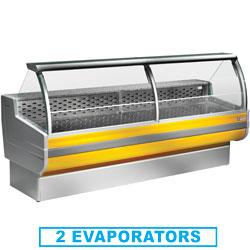 Comptoir vitrine réfrigéré vitre bombée avec réserve - Modèle CR200/C1 - Structure en aluminium et plan de travail en granit_0