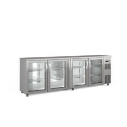 CORECO Arriere Bar 4 Portes Vitrees - +2/+8 - 2565X530X820/880 - Exterieur Inox - Capacite 650L SBIE-250 - Acier inoxydable 18/10 SBIE-250_0