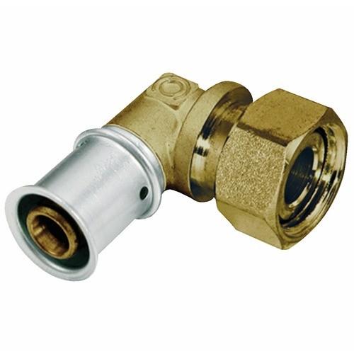 COUDE À SERTIR - 90° - ÉCROU LIBRE FEMELLE 15X21 - 20 MM MULTITUBO