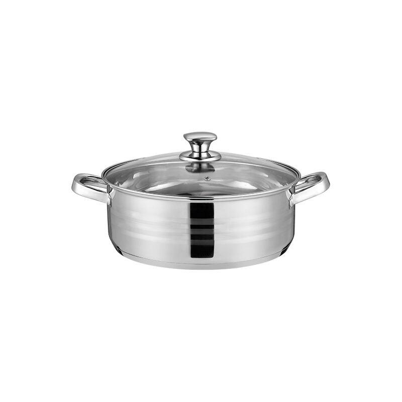 Faitout 28x12cm avec couvercle tous feux dont induction Montreux Collection Acier  SH-NC28LP usage non-intensif Swiss Haus - 5407011642673_0