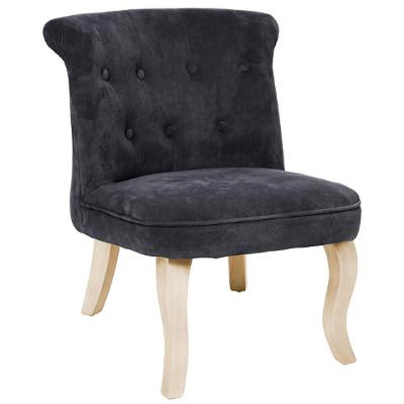 Fauteuil design en velours Calixte 63 cm gris foncé - Paris Prix_0