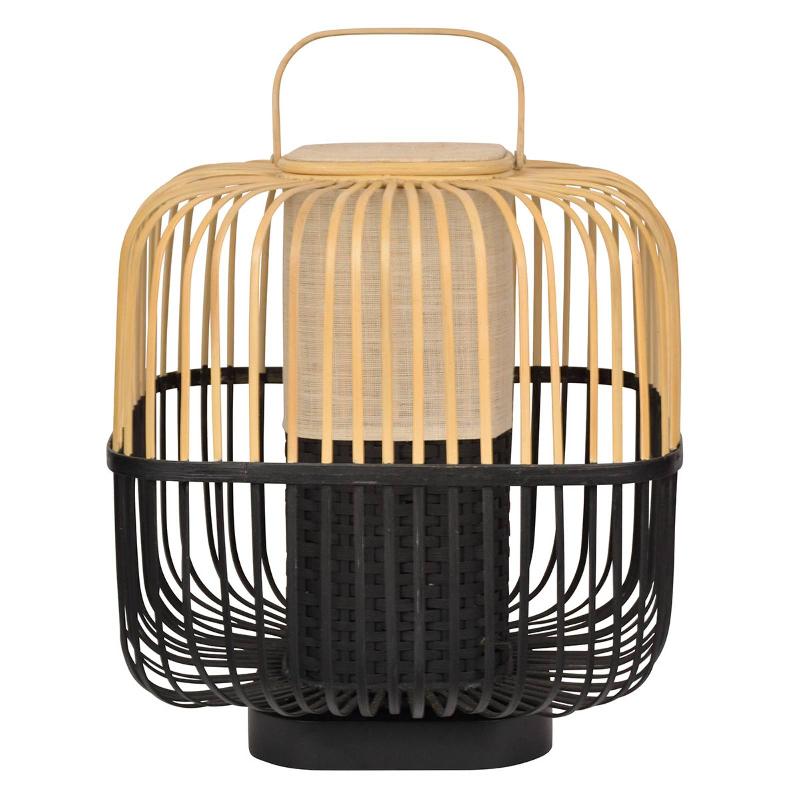 FORESTIER BAMBOO SQUARE M LAMPE À POSER NOIRE