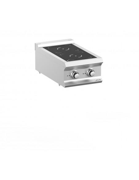 Fourneau MBM 2 plaques induction - Référence IN74T - robuste en inox avec puissance totale de 7 kW_0