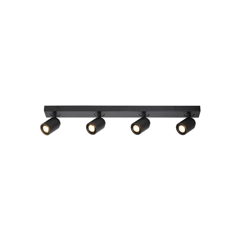 FREELIGHT SPOT POUR PLAFOND RAZZA, NOIR, LONGUEUR 82 CM, 4 LAMPES, MÉTAL