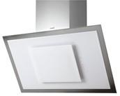 Hotte murale inclinée - finition inox et verre blanc - débit max 820m3/h - 49dB - garantie 2 ans_0