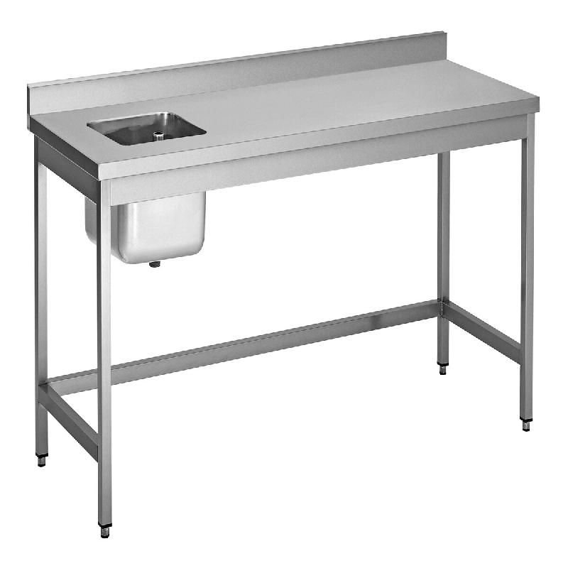 ITALCONCEPT L2G Table Du Chef Adossee Inox 304 Soudee, 850 x 1800 x 700mm - 3616350004949_0