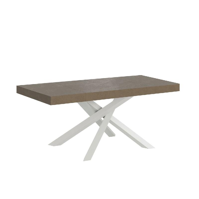 Itamoby Table extensible Volantis Premium grise tourterelle 120/224x90 cm avec pieds blancs - beige 8050598054376_0