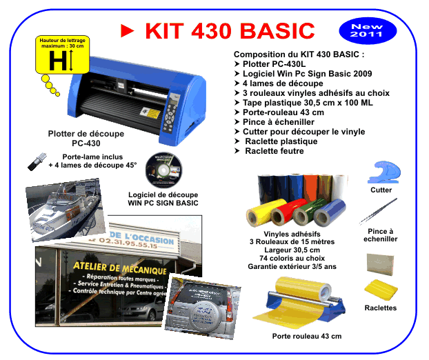 Kit de démarrage complet avec traceur de découpe PC-430L - Kit 430 Basic - Vinyles adhésifs, accessoires et logiciel inclus_0