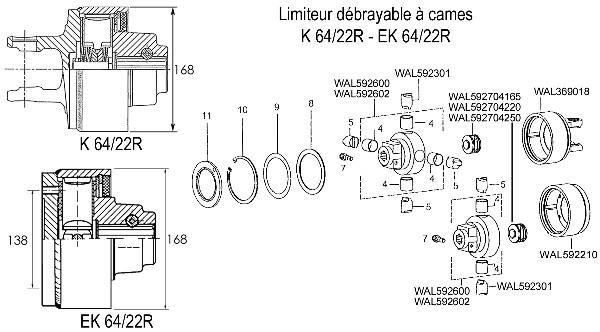LIMITEUR EK64/22R 1''3/4-Z6 TK138 200NM