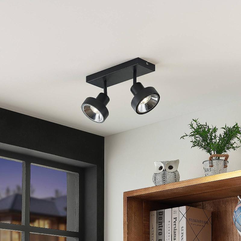 LINDBY IGNACIO PLAFONNIER À DEUX LAMPES NOIR