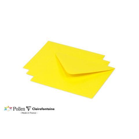 LOT DE 2 - PAQUET DE 20 ENVELOPPES POLLEN 125X138MM 120G/M² - JAUNE SOLEIL