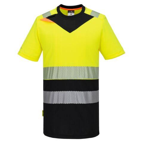 LOT DE 2 - PORTWEST DX434 T-SHIRT DX4 HV CLASSE 1 JAUNE/NOIR - TAILLE M