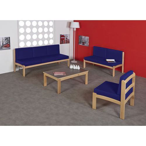 PACK AUTIZE : CHAUFFEUSE 3PL+2CHAUFFEUSE STRUCTURE NATUREL PVC BLEU - MANUTAN EXPERT