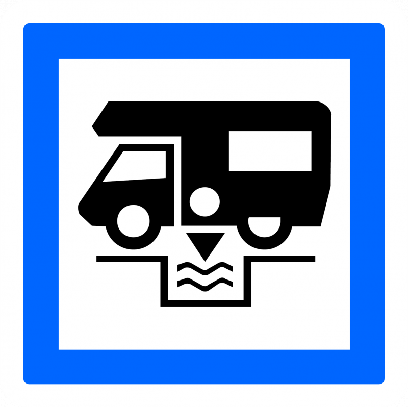 Panneau services station de vidange pour caravanes, autocaravanes et cars - CE24 - WP Signalisation_0