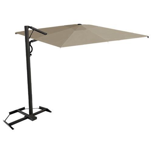 PARASOL ASTRO CARBON 3 X 3 M SANS VOLANT - TOILE TAUPE - SCOLARO