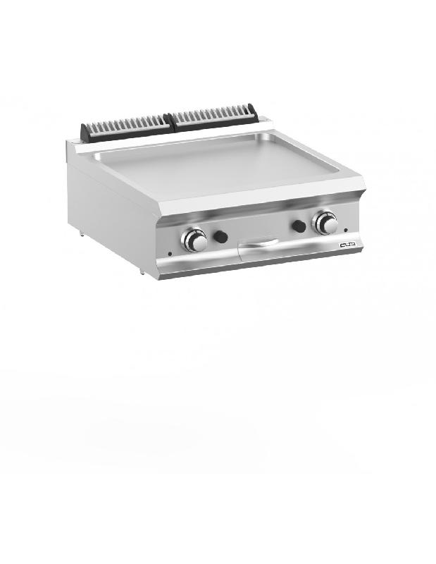 Plancha gaz - plaque lisse en acier Martin - 14 Kw - 700x730x250 mm - MBM Gamme DOMINA PRO 700_0