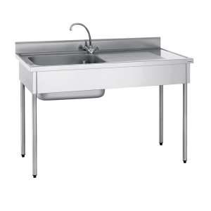 Plonge en inox - 1 bac 600x500x320 mm - Adossée - Dimensions 800x700x900 mm - Sans étagère_0