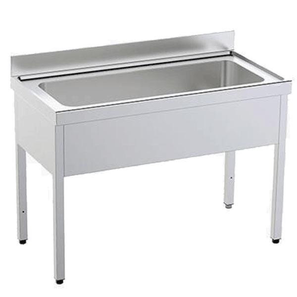 Plonge inox sur bâti 1 grand bac - P 700 mm - 1200_0