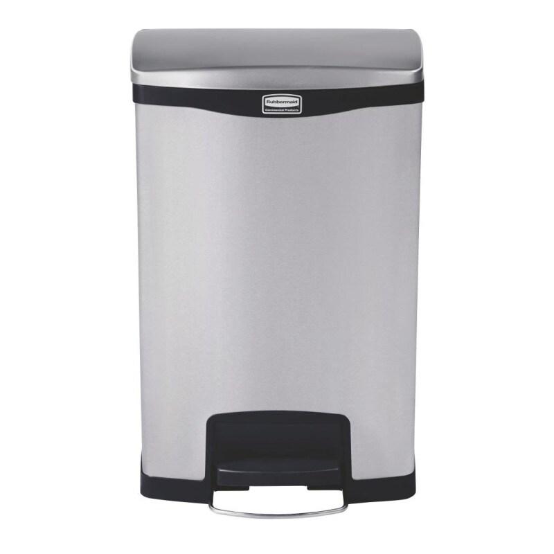 Poubelle à pédale frontale inox Rubbermaid 50L - 460 x 348 x 728 mm - SLIM JIM - 0615402000642_0
