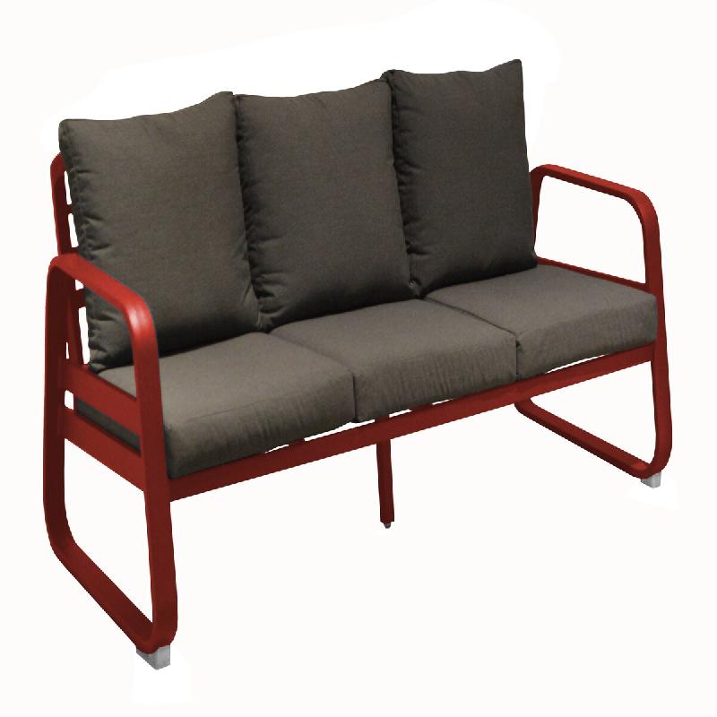 Proloisirs Canapé Fixe Tonio 3 places Alu Rouge - rouge multi-matériau BM2518_0