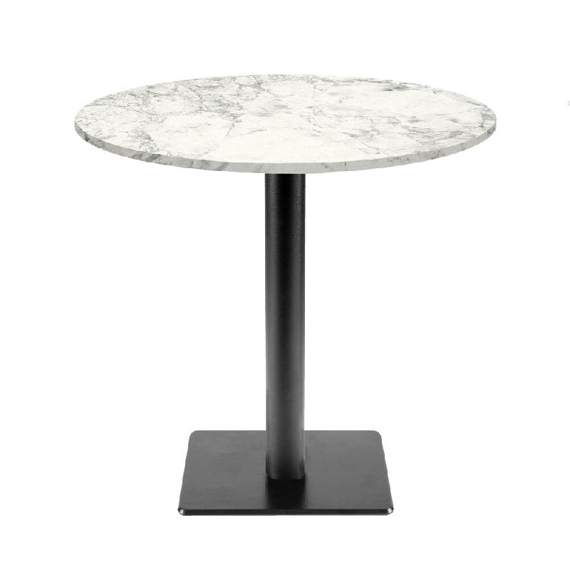 RestooTab - Table Milan T Ø70cm décor marbre bianca luna - blanc fonte TB-MIT-R70M-MB.LUNA_0