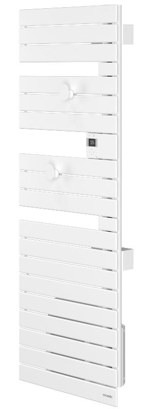Sèche-serviettes électrique nefertiti mât à droite avec soufflerie 1750w blanc brillant – ATLANTIC – 850069 - 867884_0