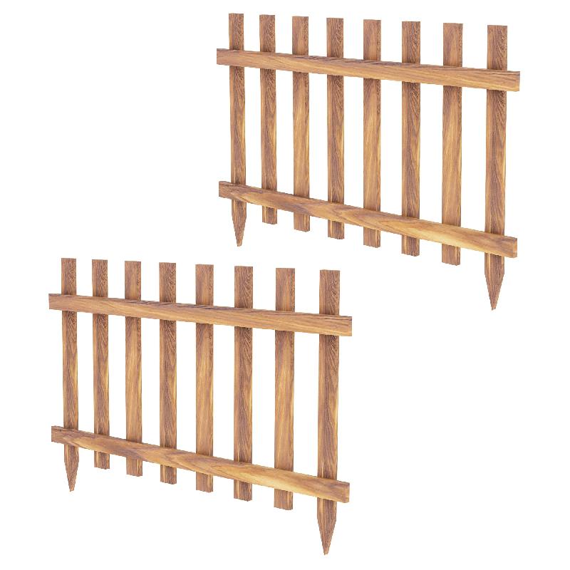 Set de 2 bordures de jardin en bois - 100 x 75 cm - 03_0006543_0