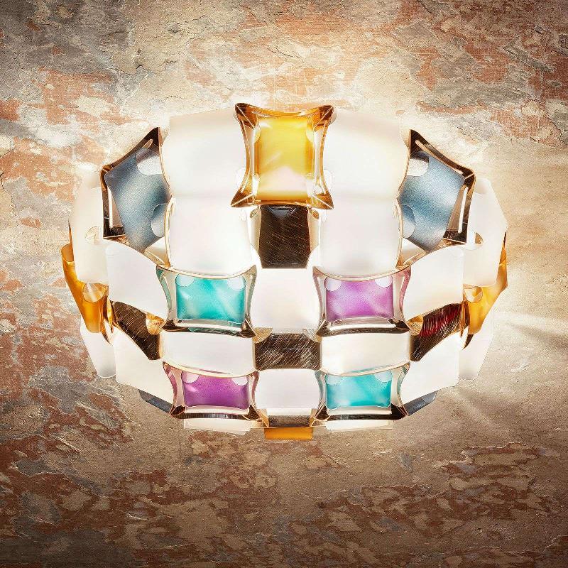SLAMP MIDA PLAFONNIER, Ø 67 CM, MULTICOLORE/BLANC