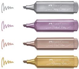 FABER-CASTELL SURLIGNEUR TEXTLINER 46 METALLIC, ARGENT - LOT DE 16