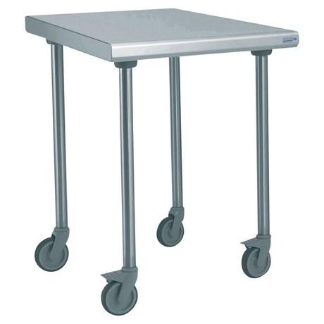 TABLE INOX CENTRALE SUR ROUES LONGUEUR 1000 MM