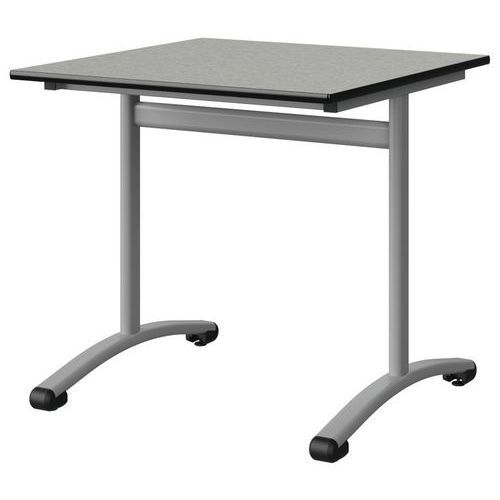 TABLE MALIBU 80X80 T6 DL STR ISOSON GRIS 1400/NOIR GRIS 9006 - MANUTAN EXPERT