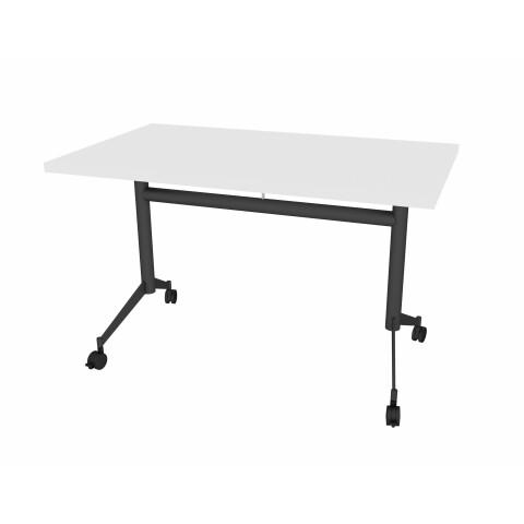 TABLE RABATTABLE POLLY L.140 X P.70 CM PLATEAU BLANC - ANTHRACITE