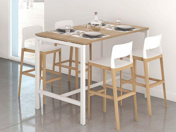 Table haute en bois stratifie_0