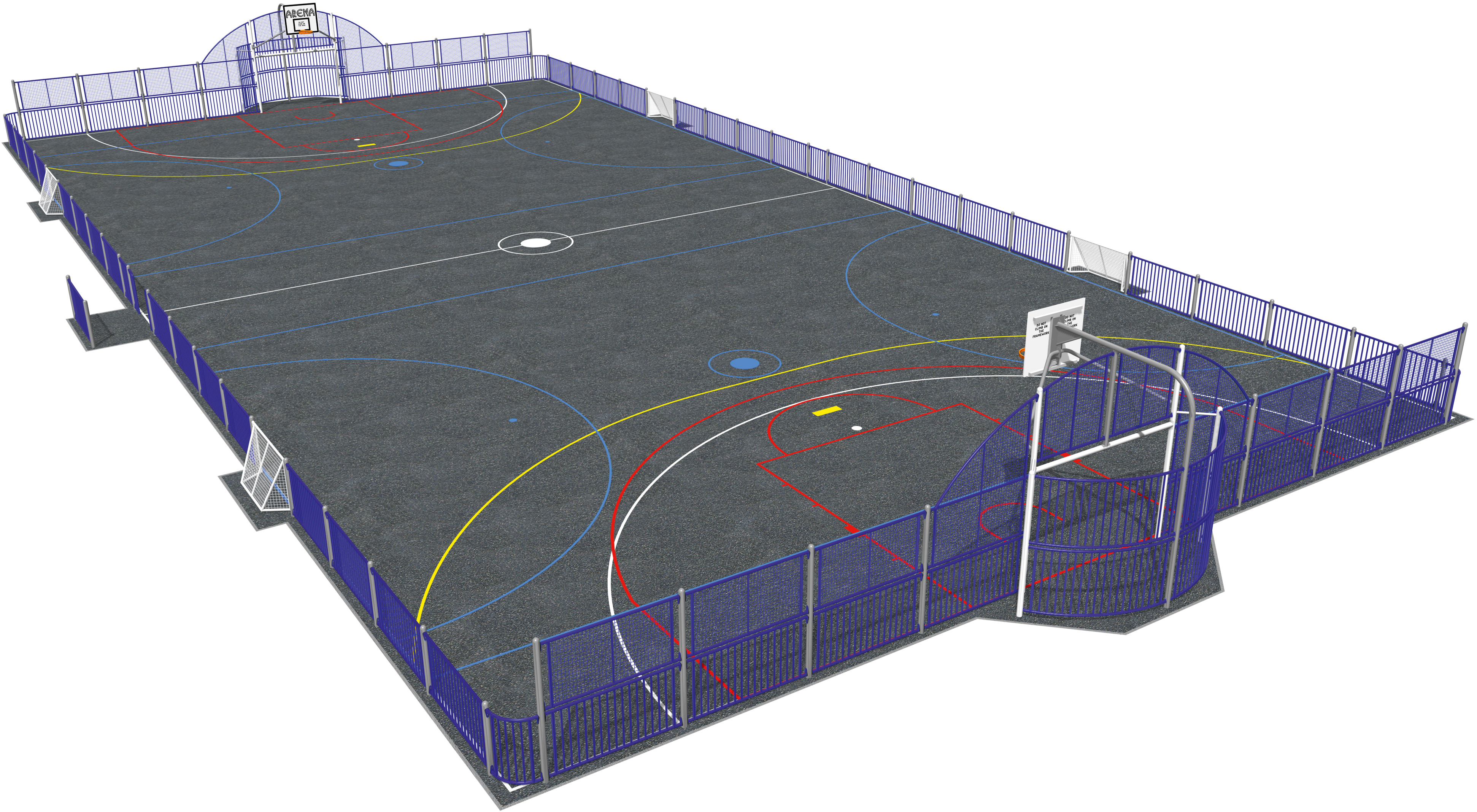 Terrain multisport Arena Sweden 8019744 - Hags - Dimensions 43010x21810 mm - Zone de sécurité 836 m²_0